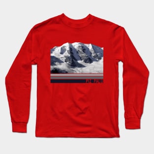 Piz Palü Mountain Illustration Long Sleeve T-Shirt